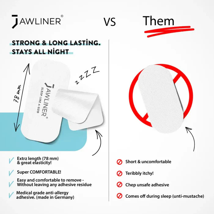 لصقة الفم للنوم JAWLINER Anti Snoring Mouth Tape